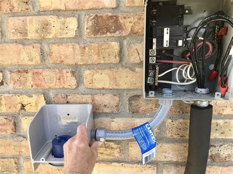 how to put a conduit into metal box|connecting conduit to breaker box.